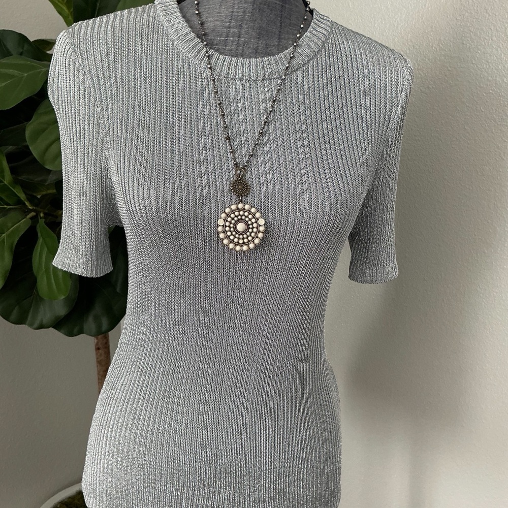 H&M Metallic Rib Knit Top - Picture 7 of 13
